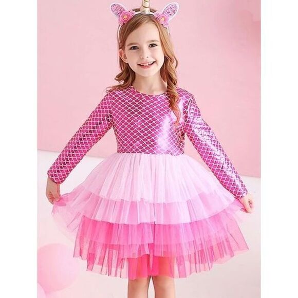 Vikita Girls 4/5 Mermaid Party Dress Costume - Picture 1 of 12